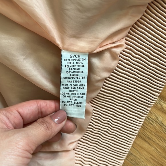 Cavalini Blush Vegan Leather Bomber Jacket - Picture 7 of 10